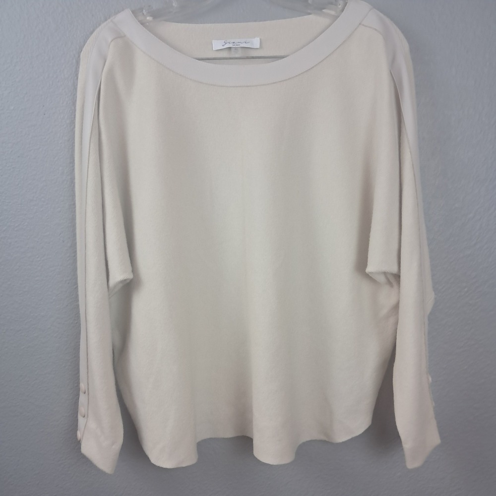 Gianni Milano Boat Neck Top Long Sleeve Knit Pullover Casual Comfy Beige Size XL